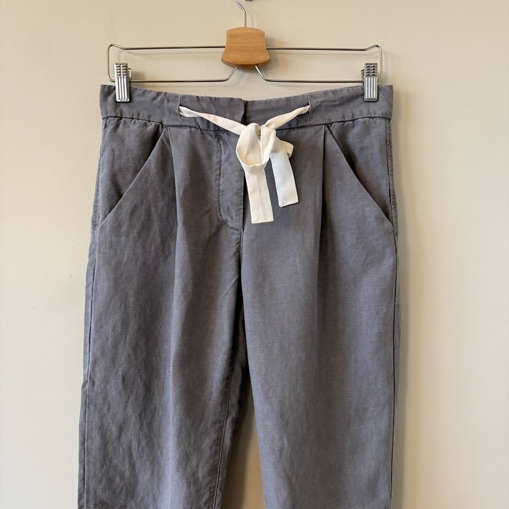 Aritzia-Linen Blend Allant Grey Pant (Size:2) - Picture 6 of 10